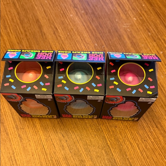 Nee Doh Nice Cream Cone Set of 3 - Picture 2 of 5